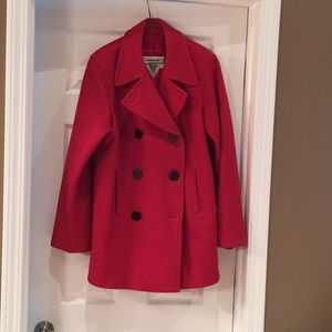 Red pea coat!